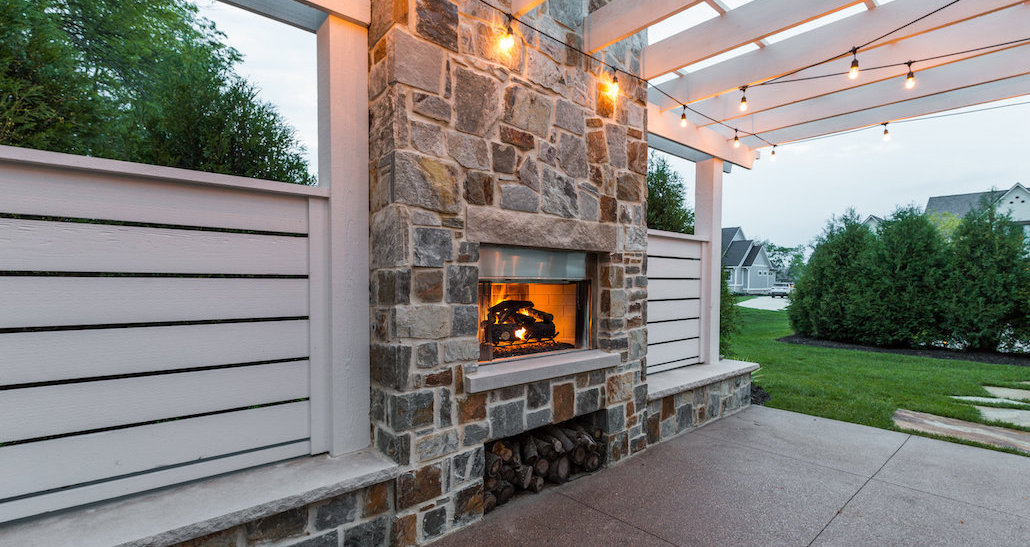 Outdoor Backyard Fireplace | Hittle Landscaping
