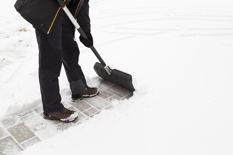 Snow removal on patio | How to Protect Winter Hardscapes | Hittle Landscaping