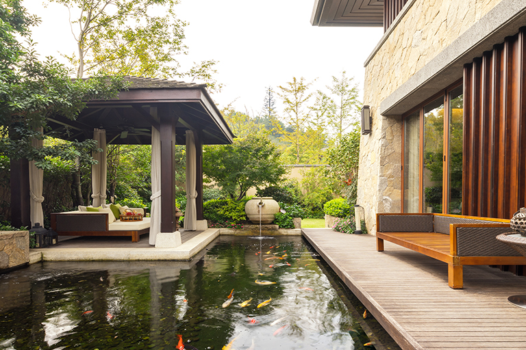 Backyard Koi Pond | New Home New Backyard Designs | Hittle Landscaping